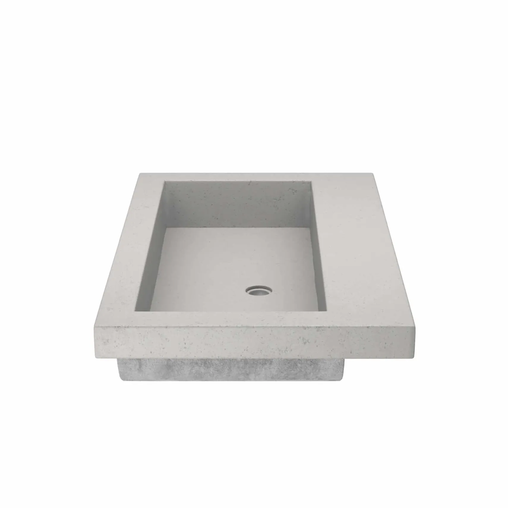 Native Trails Trough 30" Rectangle NativeStone Concrete Bathroom Sink, No Faucet Hole, Ash, NSL3019-AX