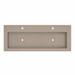 Native Trails Trough 48" Rectangle NativeStone Concrete Bathroom Sink, 2 Faucet Holes, Earth, NSL4819-E