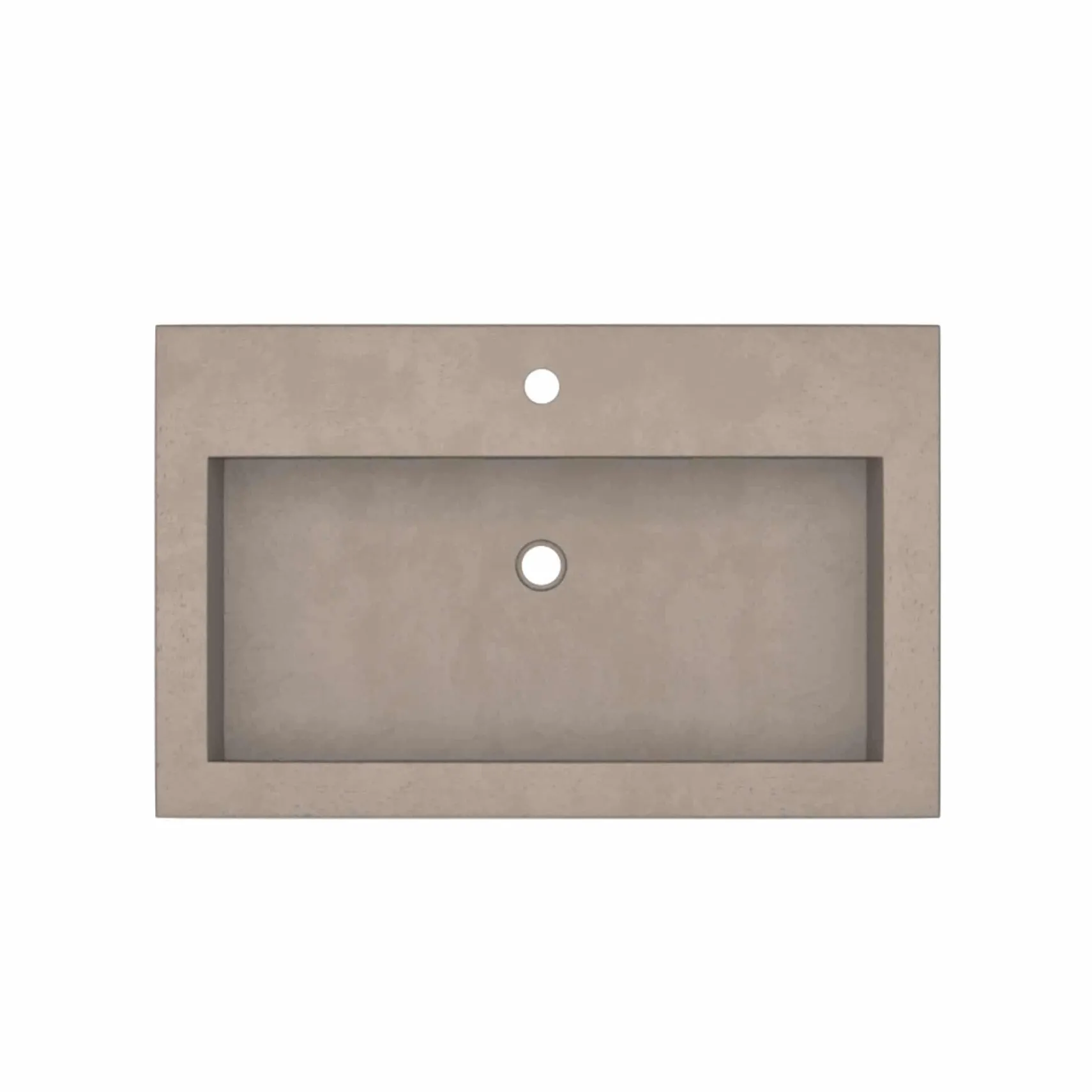 Native Trails Trough 30" Rectangle NativeStone Concrete Bathroom Sink, 1 Faucet Hole, Earth, NSL3019-E