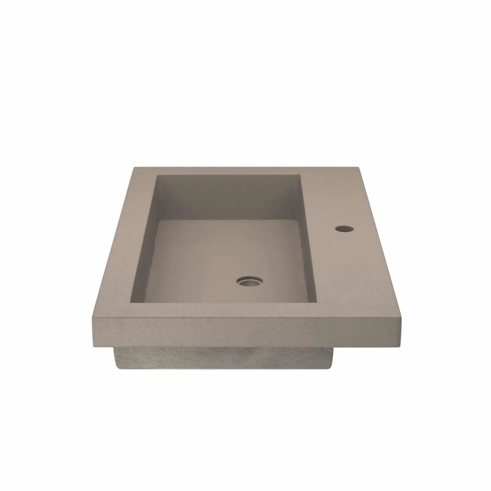 Native Trails Trough 30" Rectangle NativeStone Concrete Bathroom Sink, 1 Faucet Hole, Earth, NSL3019-E