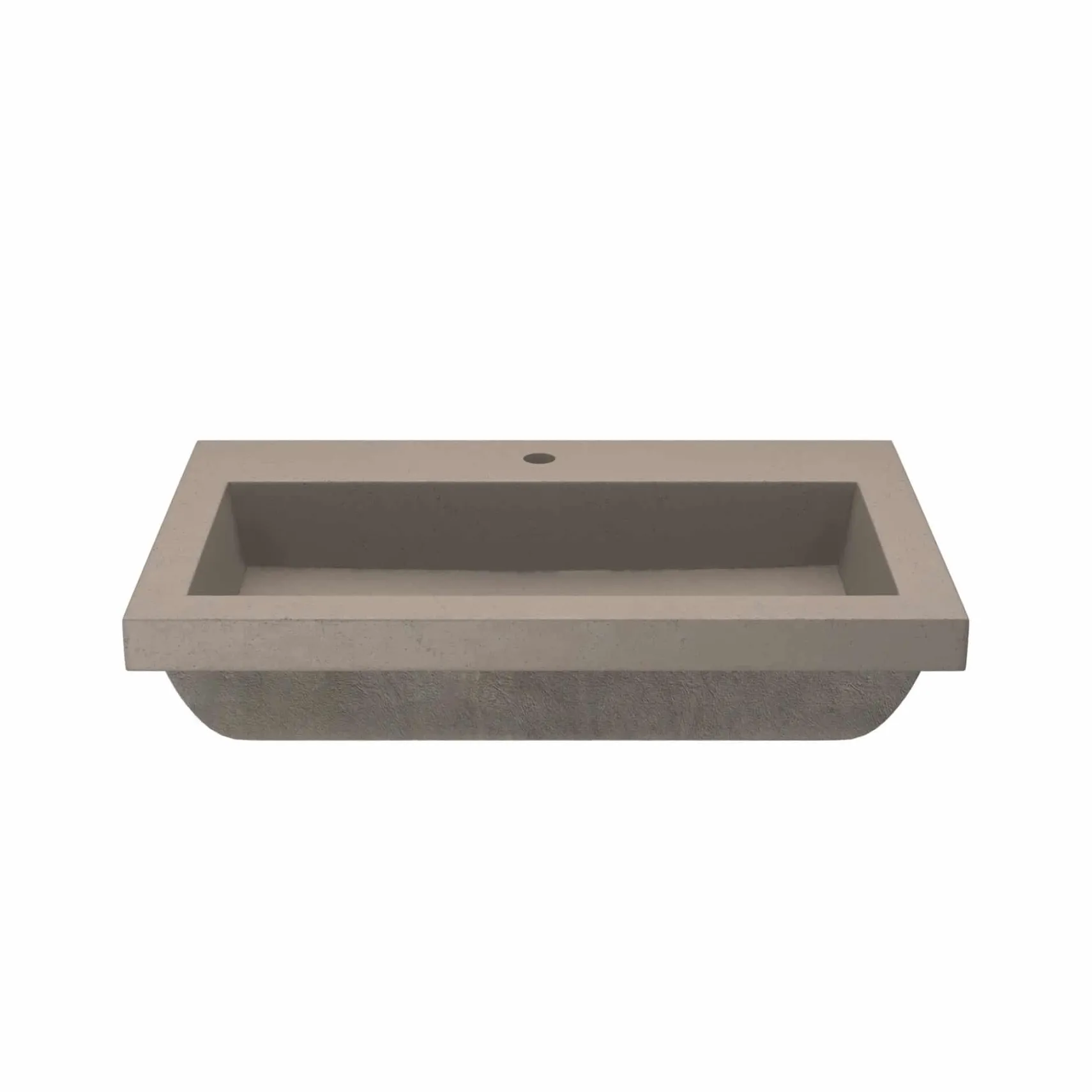 Native Trails Trough 30" Rectangle NativeStone Concrete Bathroom Sink, 1 Faucet Hole, Earth, NSL3019-E
