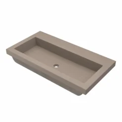 Native Trails Trough 36" Rectangle NativeStone Concrete Bathroom Sink, No Faucet Hole, Earth, NSL3619-EX