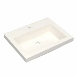 Native Trails Trough 24" Rectangular Drop-In NativeStone Concrete Bathroom Sink, Pearl, NSL2419-P
