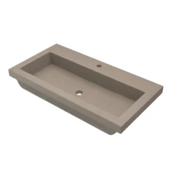 Native Trails Trough 36" Rectangle NativeStone Concrete Bathroom Sink, 1 Faucet Hole, Earth, NSL3619-E
