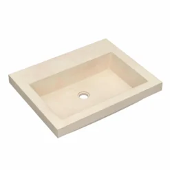 Native Trails Trough 24" Rectangular Drop-In NativeStone Concrete Bathroom Sink, Sand, No Faucet Hole, NSL2419-DX