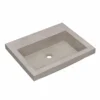 Native Trails Trough 24" Rectangular Drop-In NativeStone Concrete Bathroom Sink, Ash, No Faucet Hole, NSL2419-AX