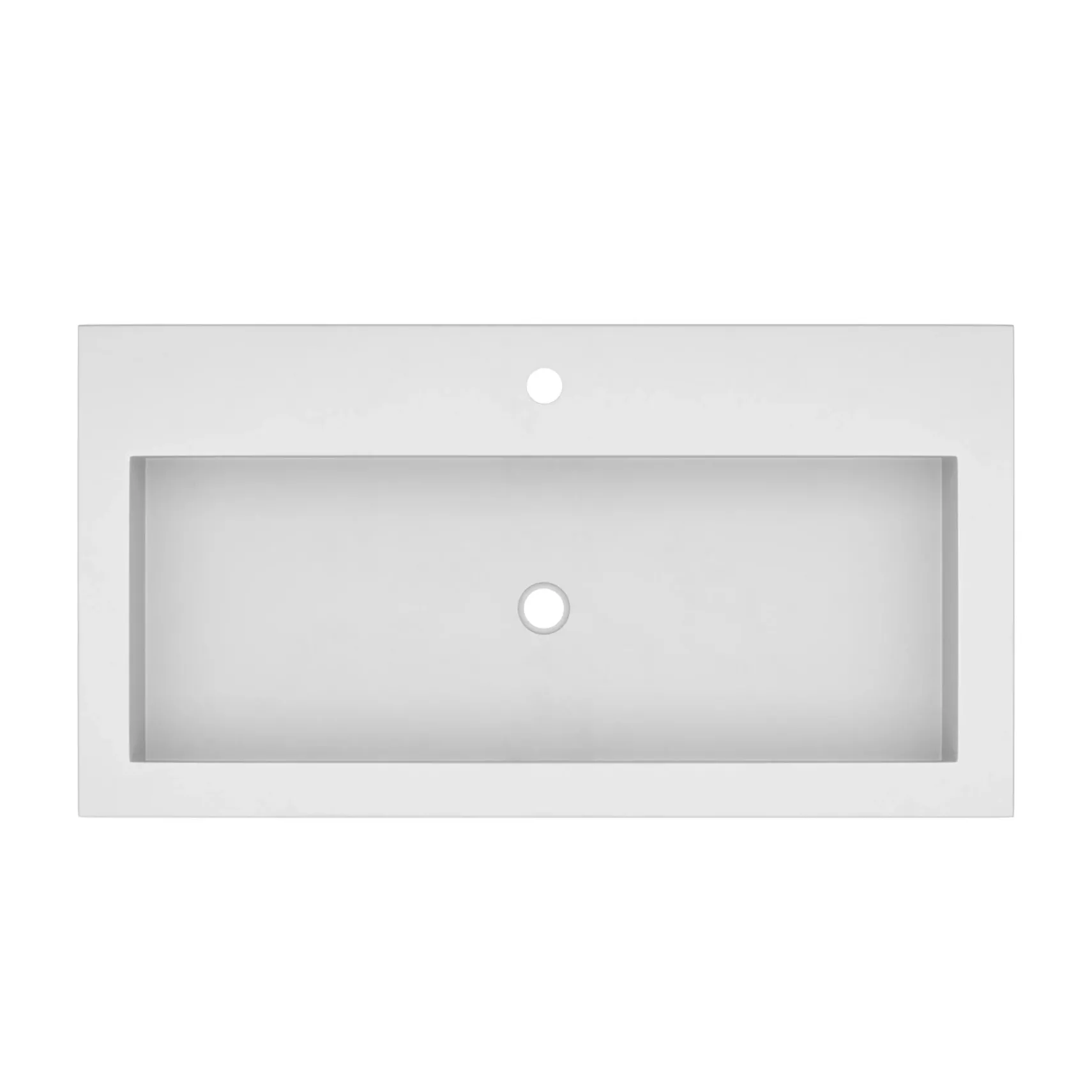 Native Trails Trough 36" Rectangle NativeStone Concrete Bathroom Sink, 1 Faucet Hole, Pearl, NSL3619-P