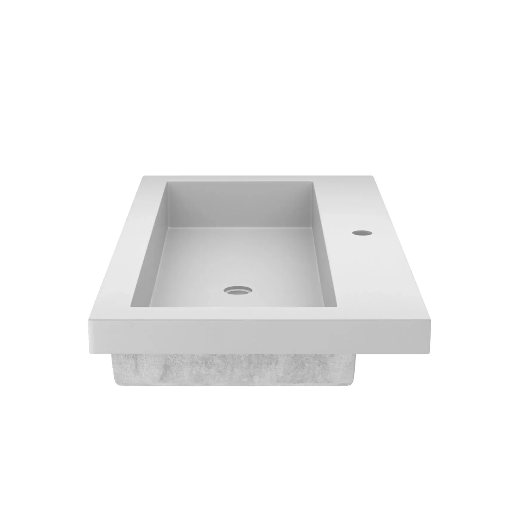 Native Trails Trough 36" Rectangle NativeStone Concrete Bathroom Sink, 1 Faucet Hole, Pearl, NSL3619-P