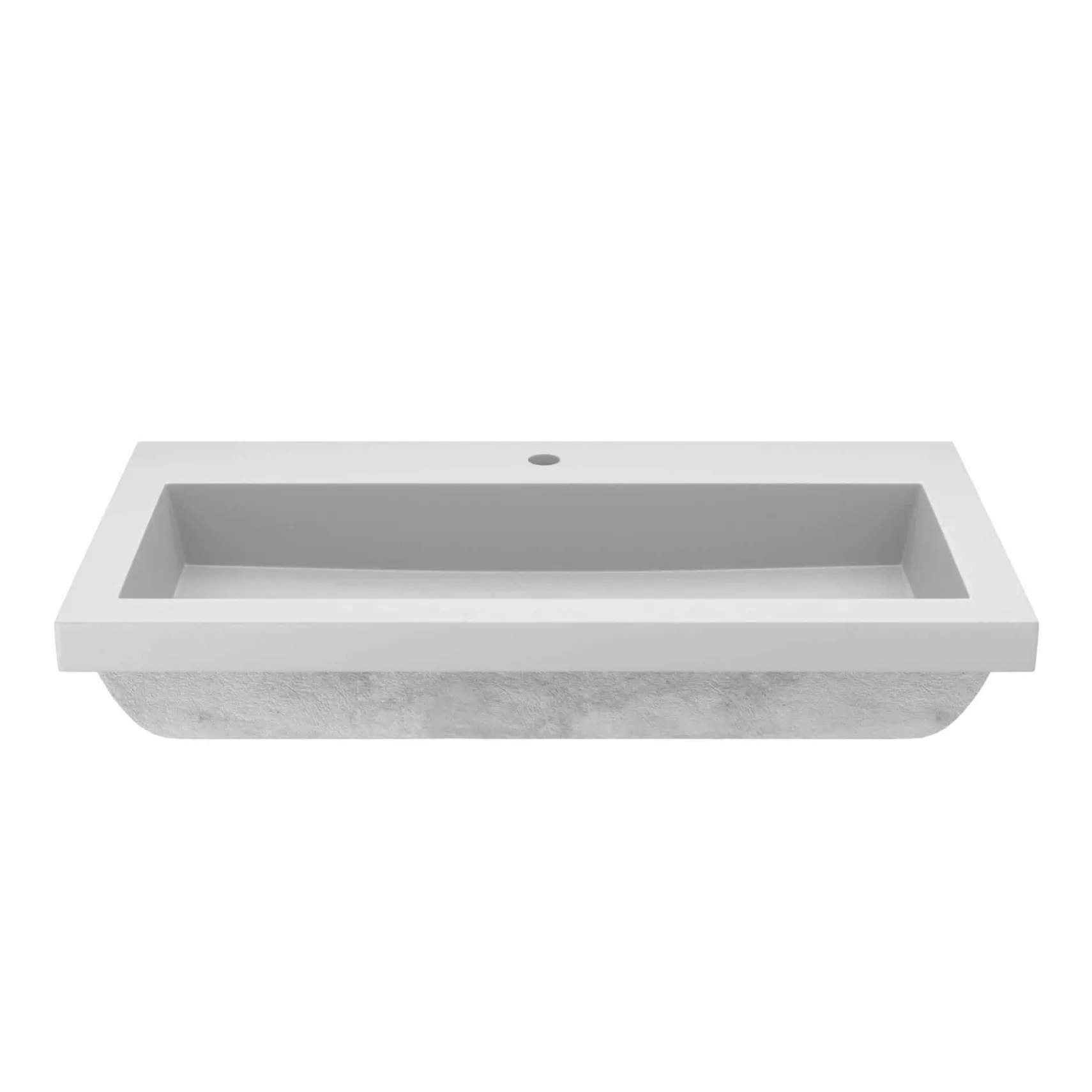 Native Trails Trough 36" Rectangle NativeStone Concrete Bathroom Sink, 1 Faucet Hole, Pearl, NSL3619-P