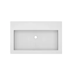 Native Trails Trough 30" Rectangle NativeStone Concrete Bathroom Sink, No Faucet Hole, Pearl, NSL3019-PX