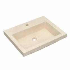 Native Trails Trough 24" Rectangular Drop-In NativeStone Concrete Bathroom Sink, Sand, NSL2419-D