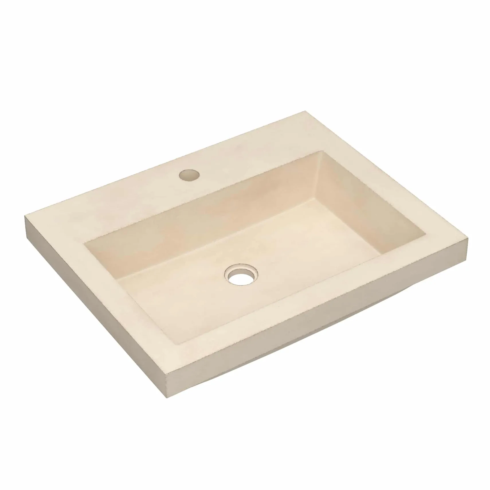 Native Trails Trough 24" Rectangular Drop-In NativeStone Concrete Bathroom Sink, Sand, NSL2419-D