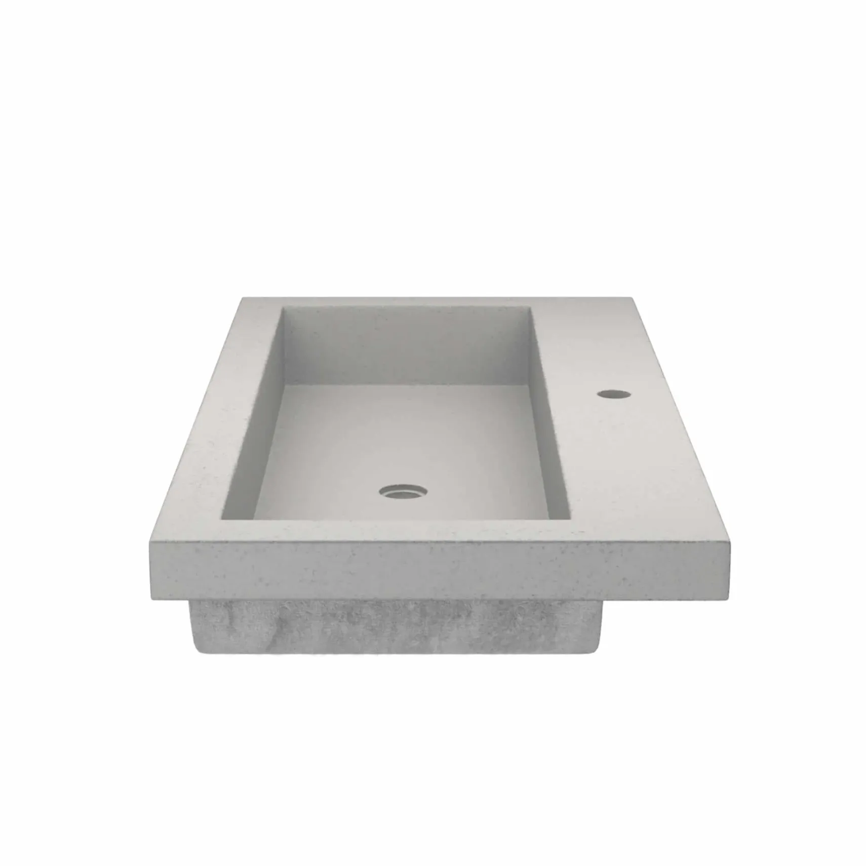Native Trails Trough 36" Rectangle NativeStone Concrete Bathroom Sink, 1 Faucet Hole, Ash, NSL3619-A