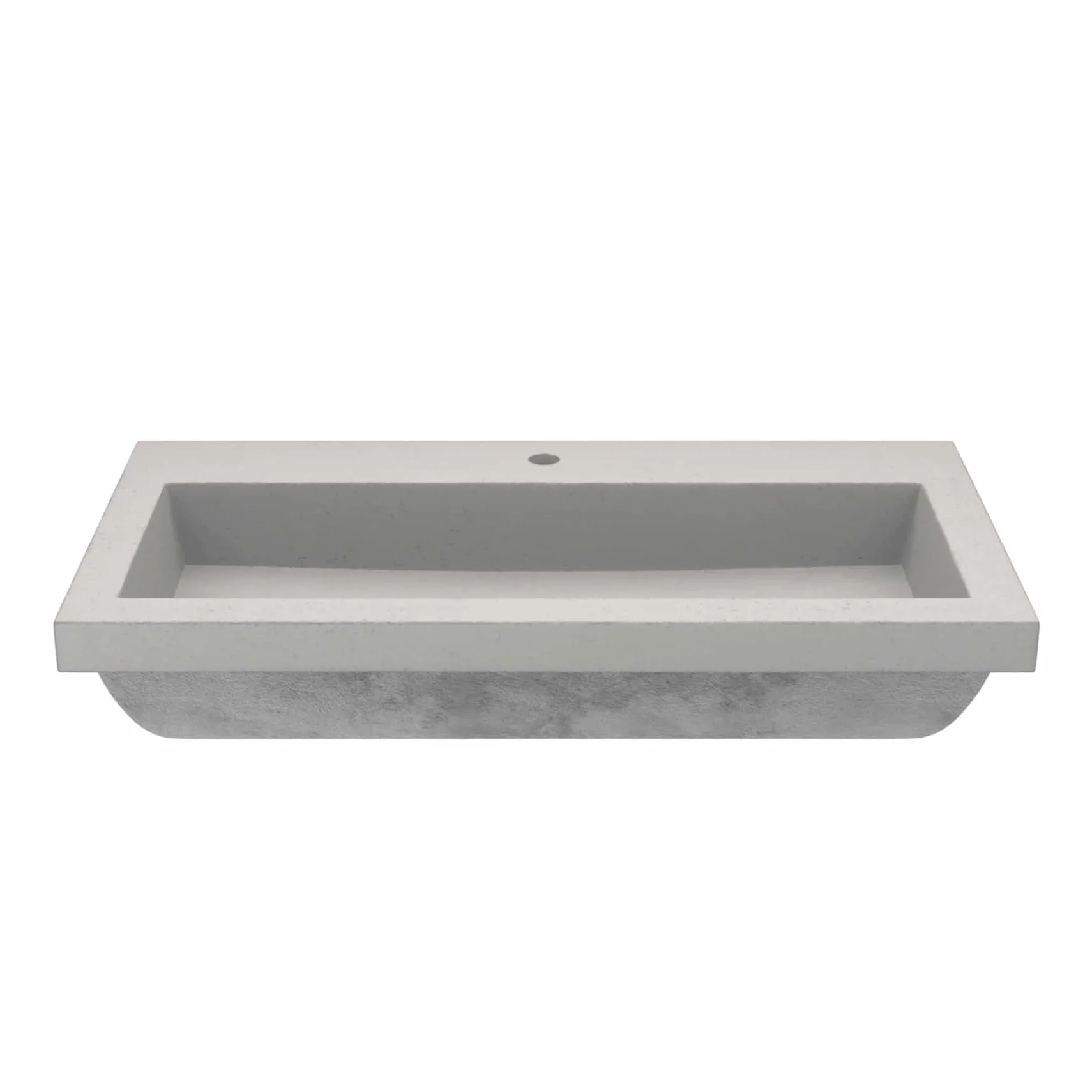 Native Trails Trough 36" Rectangle NativeStone Concrete Bathroom Sink, 1 Faucet Hole, Ash, NSL3619-A