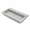 Native Trails Trough 36" Rectangle NativeStone Concrete Bathroom Sink, No Faucet Hole, Ash, NSL3619-AX