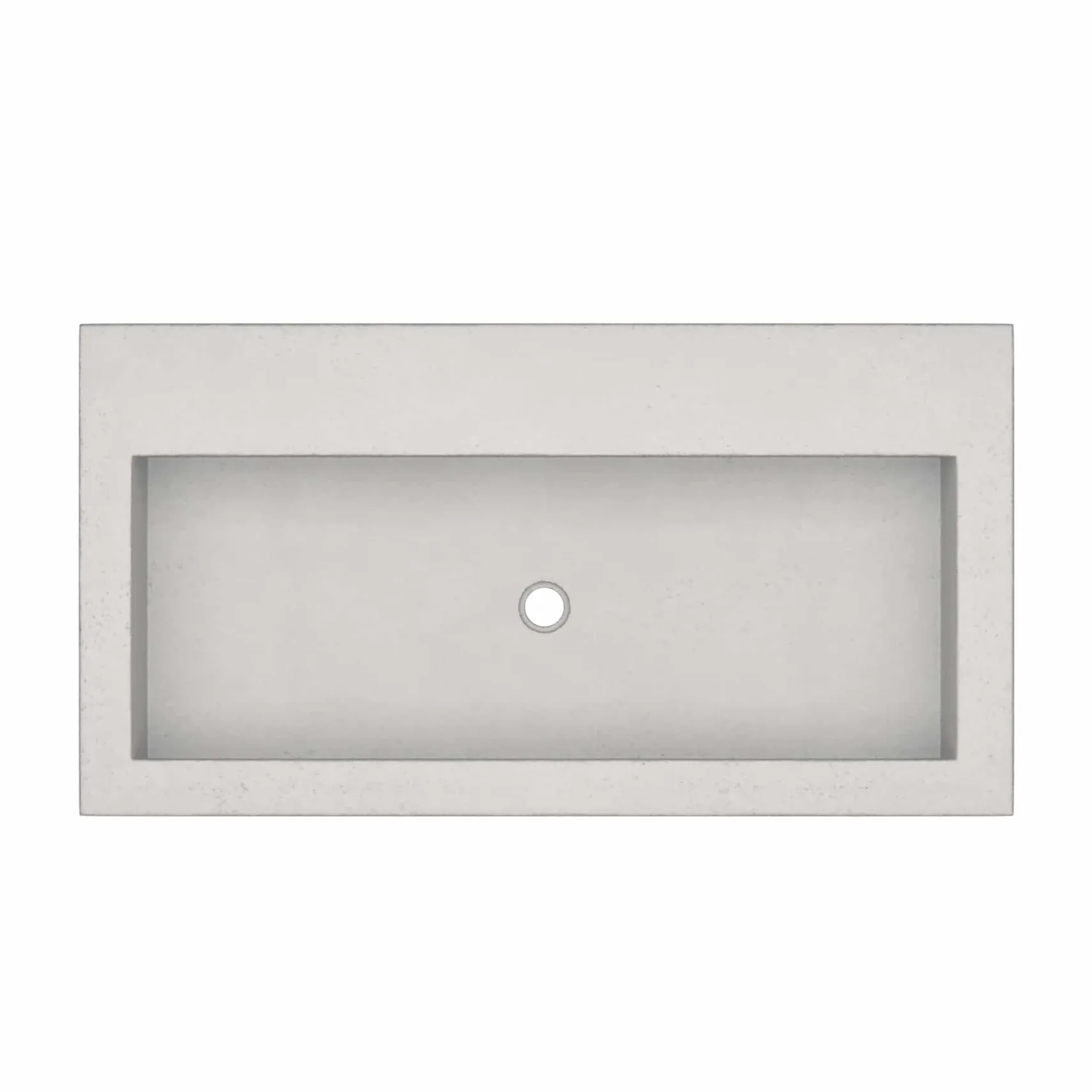 Native Trails Trough 36" Rectangle NativeStone Concrete Bathroom Sink, No Faucet Hole, Ash, NSL3619-AX