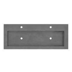 Native Trails Trough 48" Rectangle NativeStone Concrete Bathroom Sink, 2 Faucet Holes, Slate, NSL4819-S