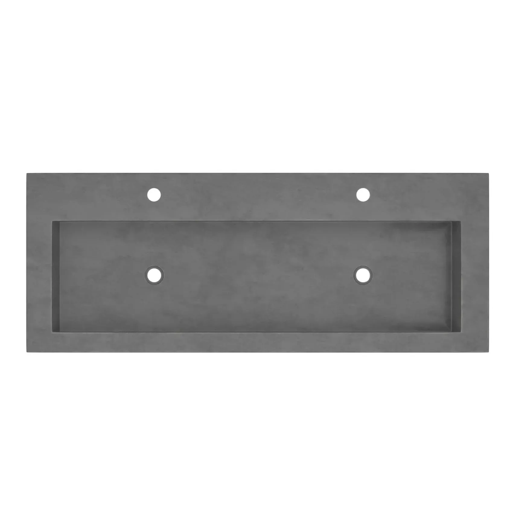 Native Trails Trough 48" Rectangle NativeStone Concrete Bathroom Sink, 2 Faucet Holes, Slate, NSL4819-S