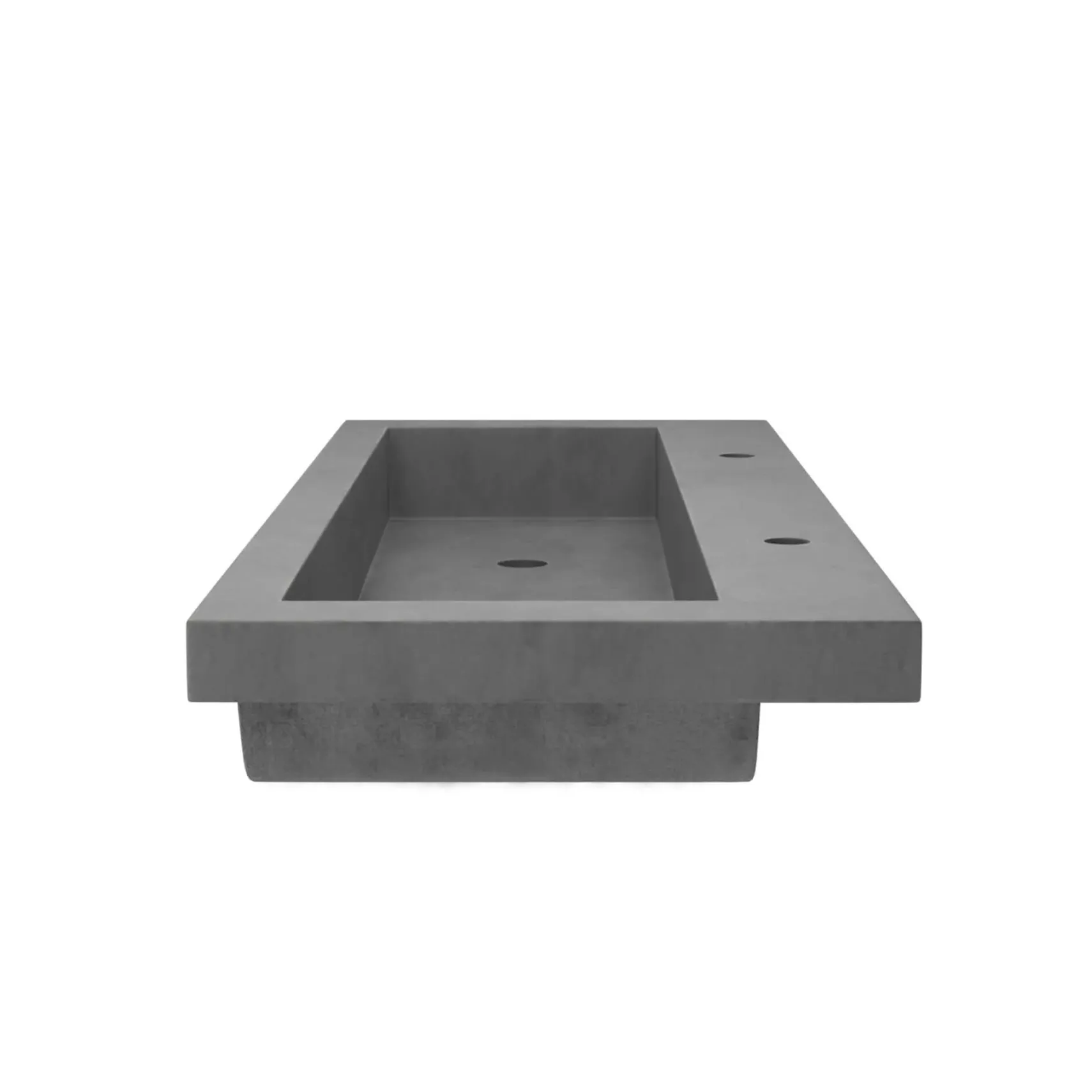 Native Trails Trough 48" Rectangle NativeStone Concrete Bathroom Sink, 2 Faucet Holes, Slate, NSL4819-S