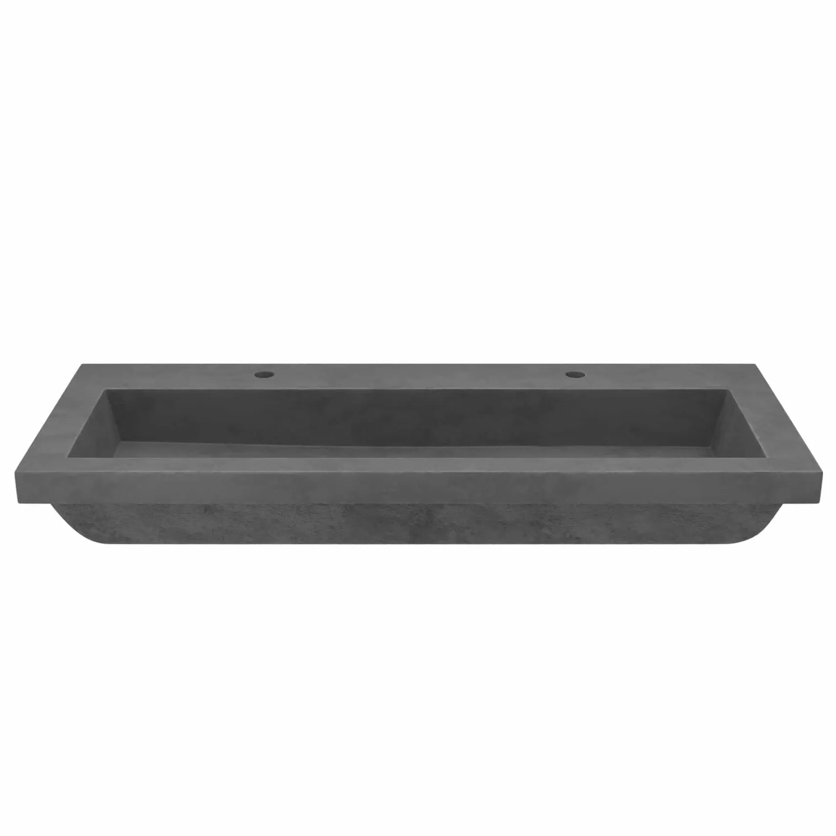 Native Trails Trough 48" Rectangle NativeStone Concrete Bathroom Sink, 2 Faucet Holes, Slate, NSL4819-S