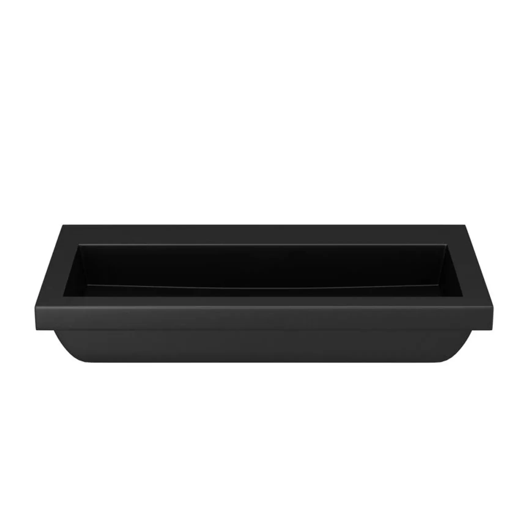 Native Trails Trough 36" Rectangle NativeStone Concrete Bathroom Sink, No Faucet Hole, Charcoal, NSL3619-CX