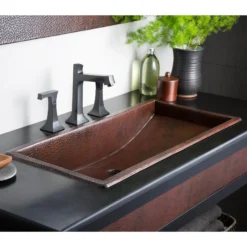 Native Trails Trough 36" Rectangle Copper Bathroom Sink, Antique Copper, CPS206