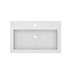 Native Trails Trough 30" Rectangle NativeStone Concrete Bathroom Sink, 1 Faucet Hole, Pearl, NSL3019-P