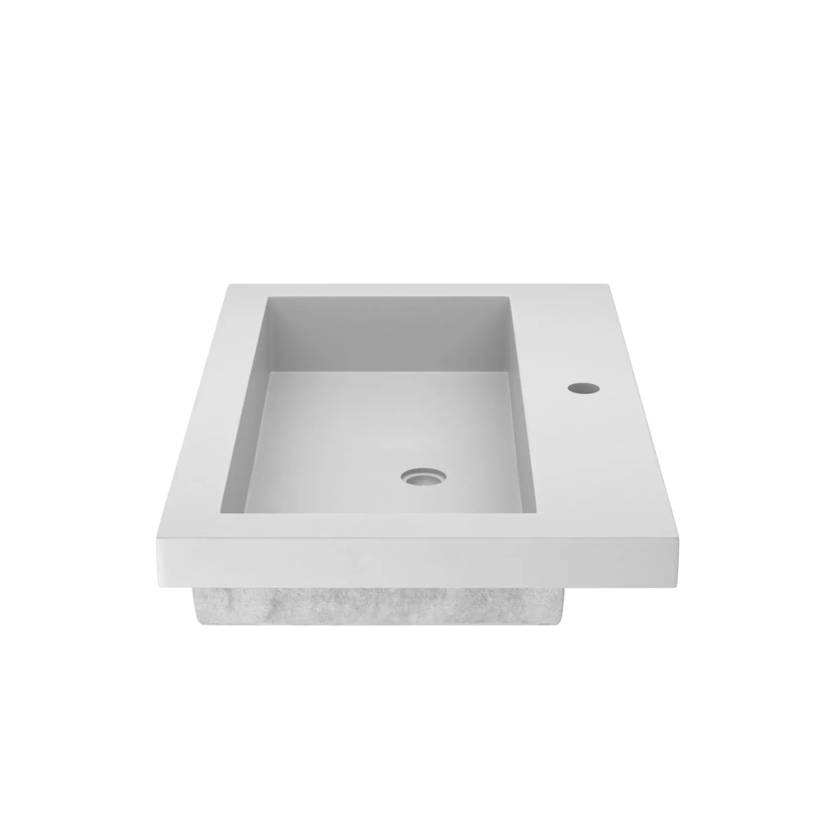 Native Trails Trough 30" Rectangle NativeStone Concrete Bathroom Sink, 1 Faucet Hole, Pearl, NSL3019-P