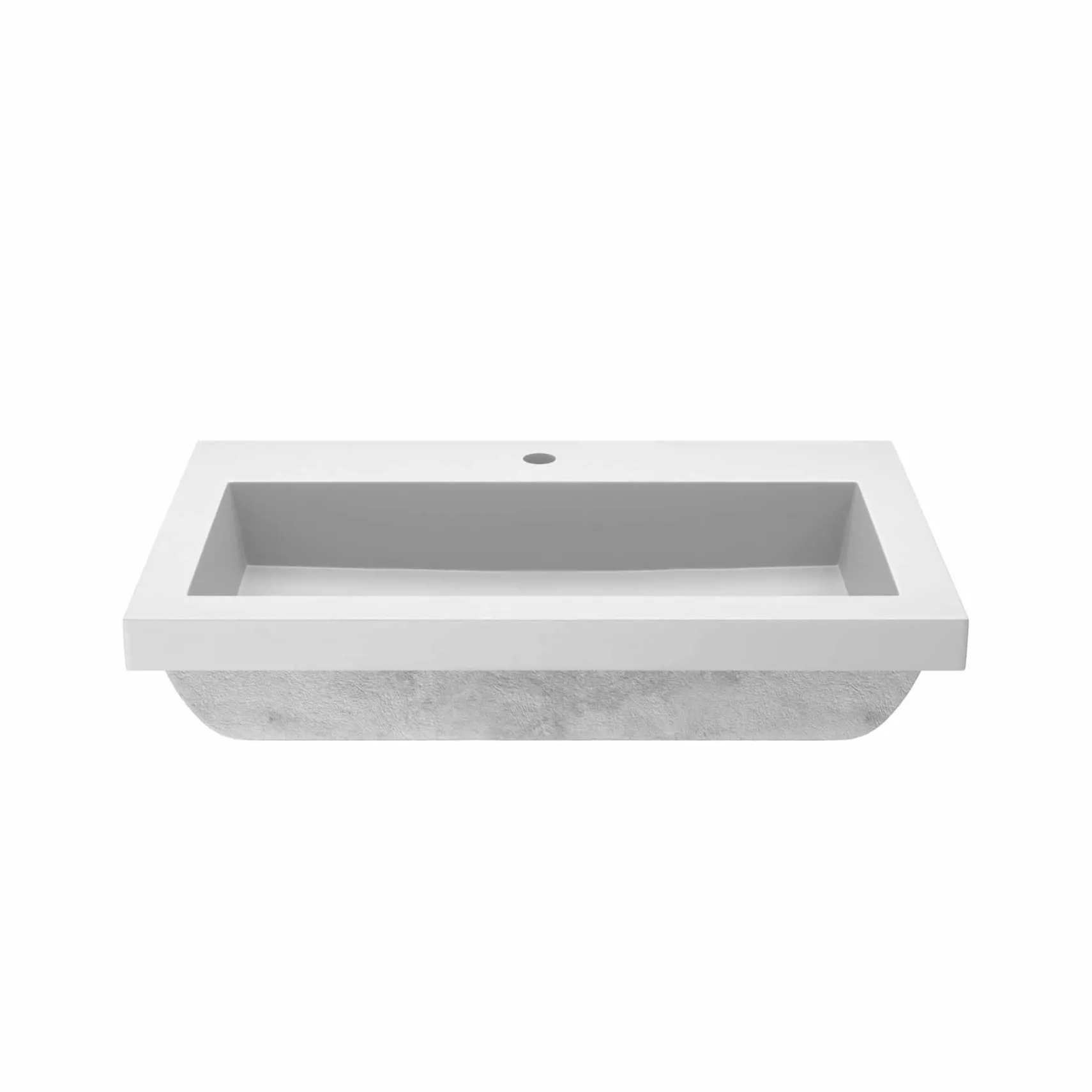 Native Trails Trough 30" Rectangle NativeStone Concrete Bathroom Sink, 1 Faucet Hole, Pearl, NSL3019-P