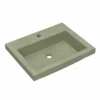 Native Trails Trough 24" Rectangular Drop-In NativeStone Concrete Bathroom Sink, Sage, NSL2419-G