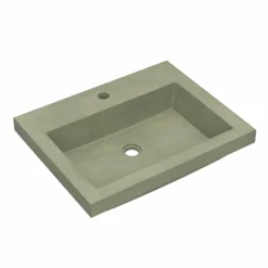 Native Trails Trough 24" Rectangular Drop-In NativeStone Concrete Bathroom Sink, Sage, NSL2419-G