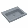 Native Trails Trough 24" Rectangular Drop-In NativeStone Concrete Bathroom Sink, Ocean, No Faucet Hole, NSL2419-OX