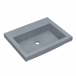 Native Trails Trough 24" Rectangular Drop-In NativeStone Concrete Bathroom Sink, Ocean, No Faucet Hole, NSL2419-OX