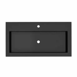 Native Trails Trough 36" Rectangle NativeStone Concrete Bathroom Sink, 1 Faucet Hole, Charcoal, NSL3619-C