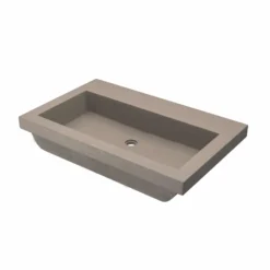 Native Trails Trough 30" Rectangle NativeStone Concrete Bathroom Sink, No Faucet Hole, Earth, NSL3019-EX
