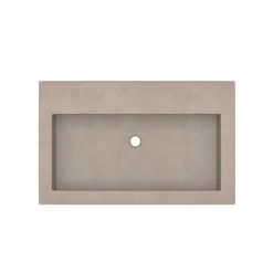 Native Trails Trough 30" Rectangle NativeStone Concrete Bathroom Sink, No Faucet Hole, Earth, NSL3019-EX