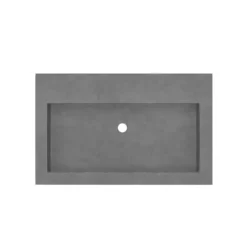 Native Trails Trough 30" Rectangle NativeStone Concrete Bathroom Sink, No Faucet Hole, Slate, NSL3019-SX
