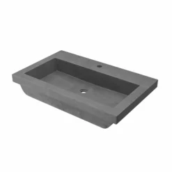 Native Trails Trough 30" Rectangle NativeStone Concrete Bathroom Sink, 1 Faucet Hole, Slate, NSL3019-S