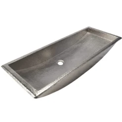 Native Trails Trough 36" Rectangle Nickel Bathroom Sink, Brushed Nickel, CPS506