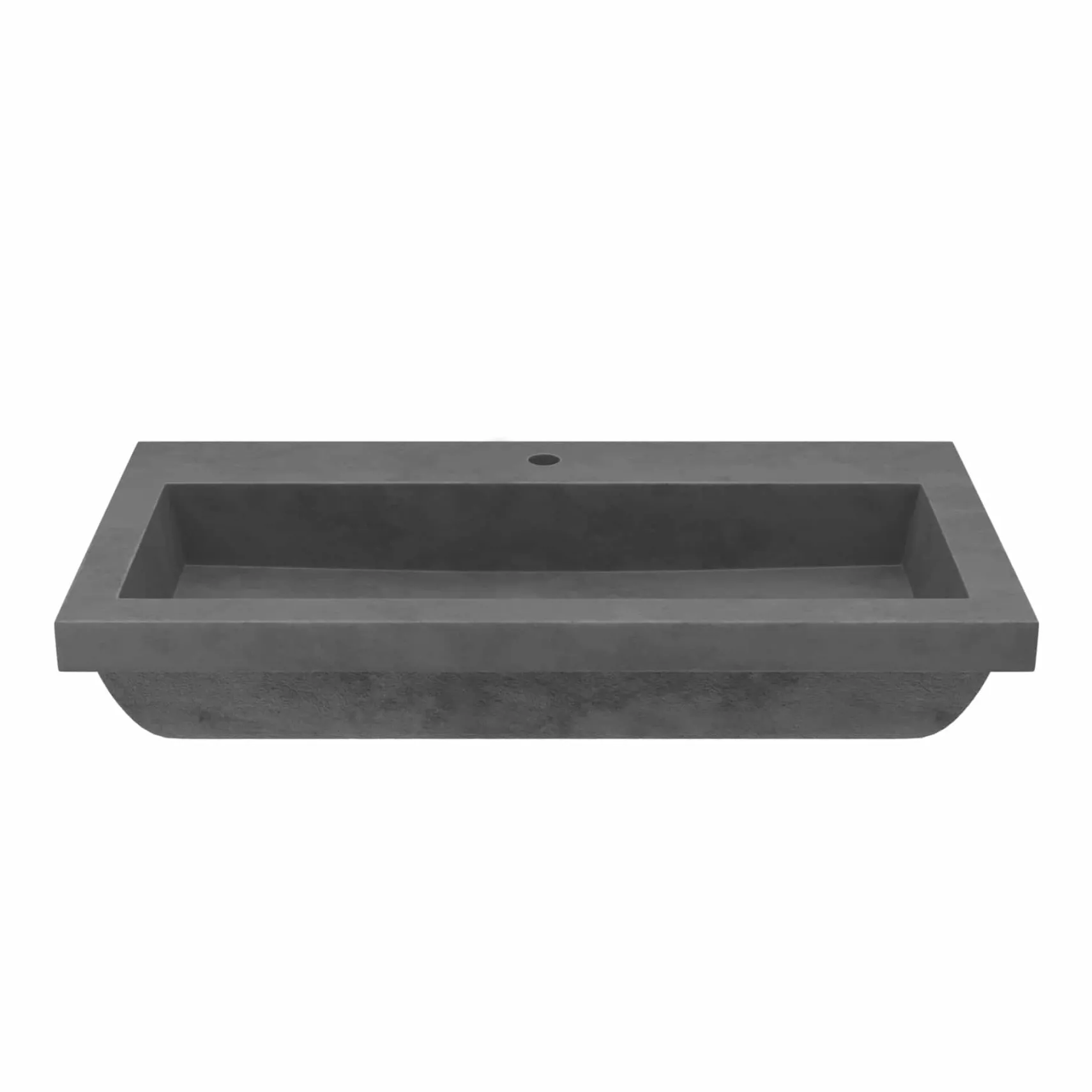 Native Trails Trough 36" Rectangle NativeStone Concrete Bathroom Sink, 1 Faucet Hole, Slate, NSL3619-S