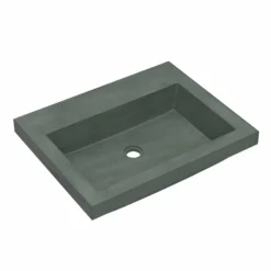 Native Trails Trough 24" Rectangular Drop-In NativeStone Concrete Bathroom Sink, Forest, No Faucet Hole, NSL2419-FX