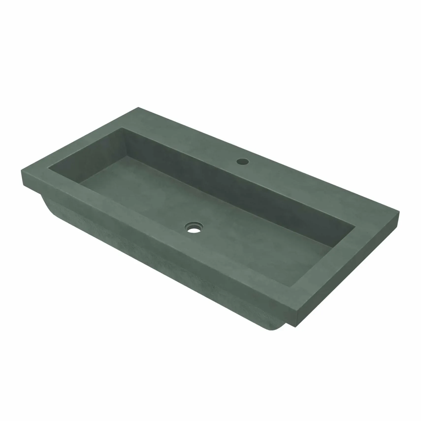 Native Trails Trough 36" x 19" Rectangle Drop In NativeStone Concrete ADA Bathroom Sink, Forest, NSL3619-F