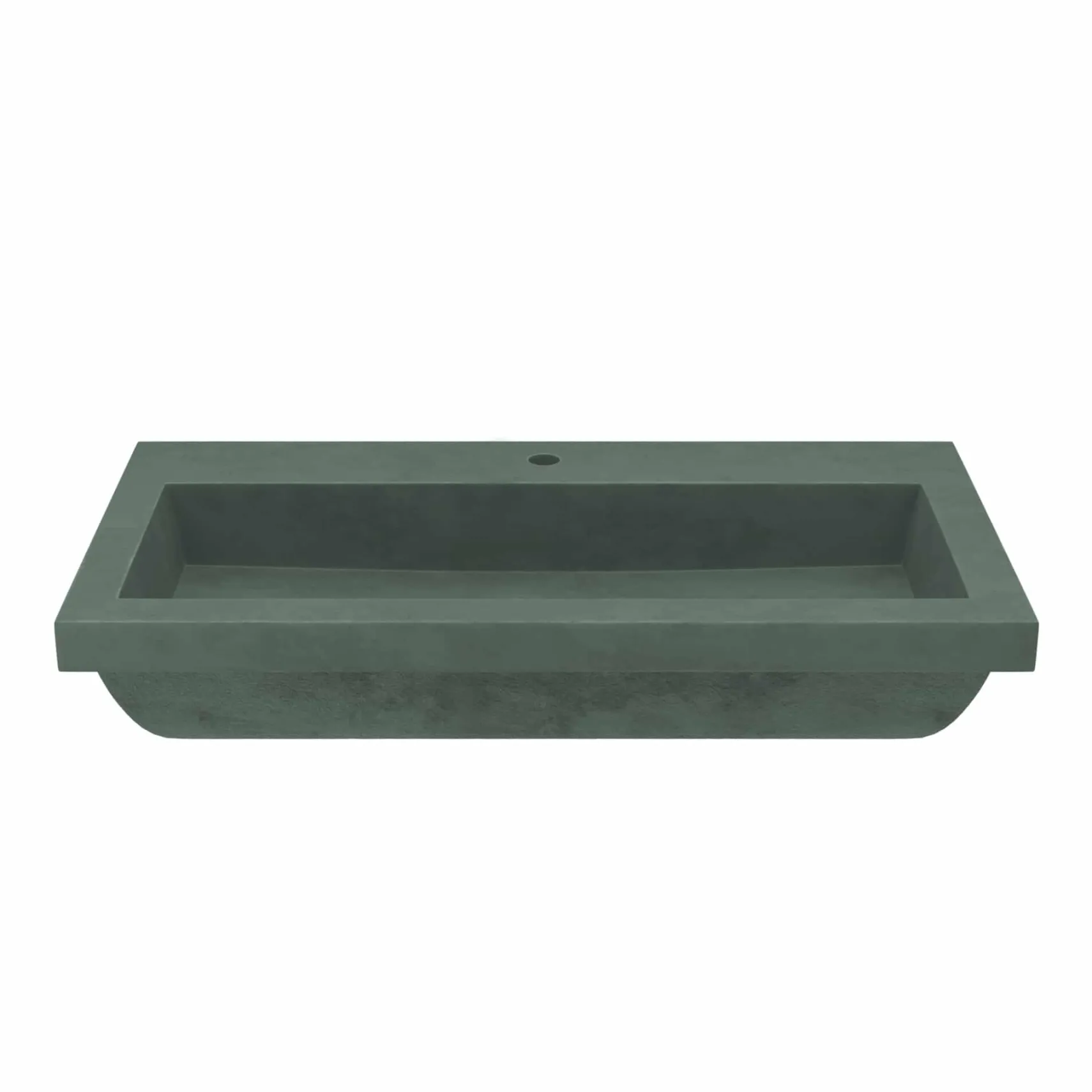 Native Trails Trough 36" x 19" Rectangle Drop In NativeStone Concrete ADA Bathroom Sink, Forest, NSL3619-F
