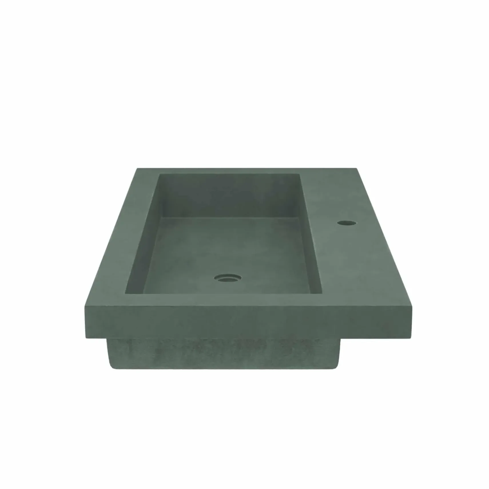 Native Trails Trough 36" x 19" Rectangle Drop In NativeStone Concrete ADA Bathroom Sink, Forest, NSL3619-F