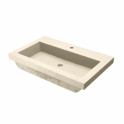 Native Trails Trough 30" x 19" Rectangle Drop In NativeStone Concrete ADA Bathroom Sink, Sand, NSL3019-D