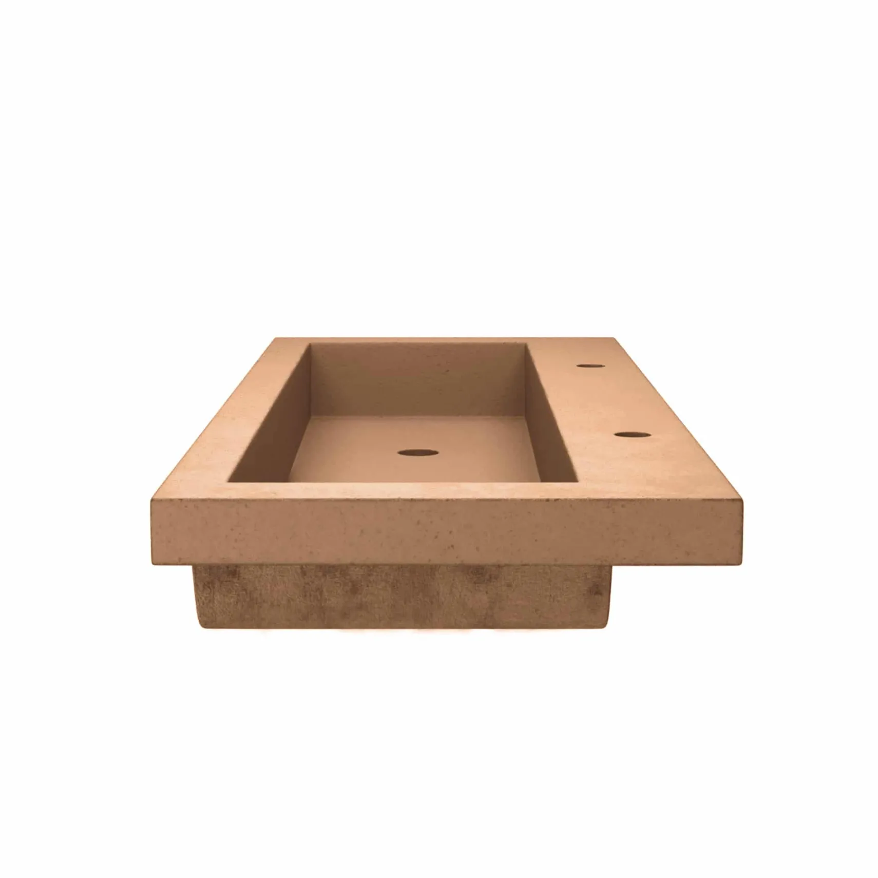 Native Trails Trough 48" x 19" Rectangle Drop In NativeStone Concrete ADA Bathroom Sink, Terracotta, NSL4819-T