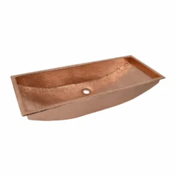 Native Trails Trough 36" x 14" Rectangle Copper Bathroom Sink, Polished Copper, 16 Gauge, CPS406