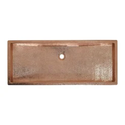 Native Trails Trough 36" x 14" Rectangle Copper Bathroom Sink, Polished Copper, 16 Gauge, CPS406