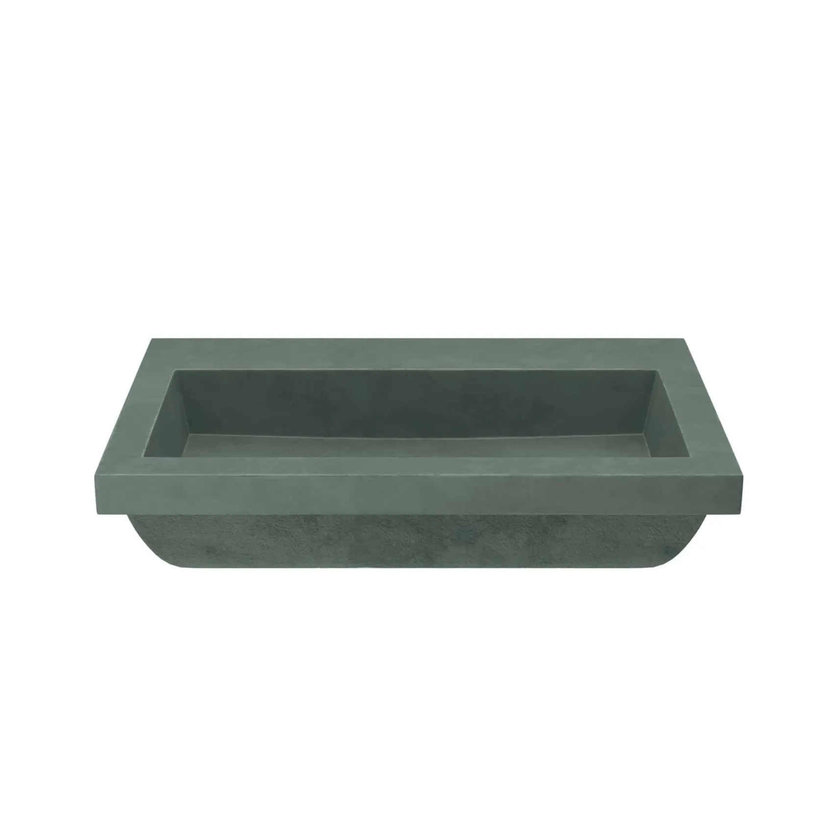 Native Trails Trough 30" x 19" Rectangle Drop In NativeStone Concrete ADA Bathroom Sink, Forest, NSL3019-FX