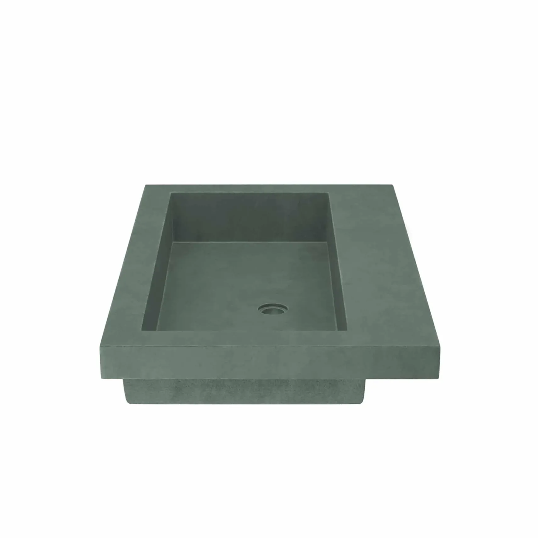 Native Trails Trough 30" x 19" Rectangle Drop In NativeStone Concrete ADA Bathroom Sink, Forest, NSL3019-FX